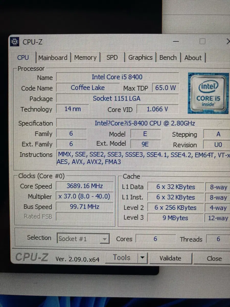 CPU i5-8400